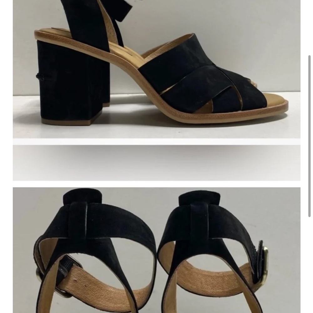 UGG Women's Black Suede Block Heel Sandals - Picture 2 of 4